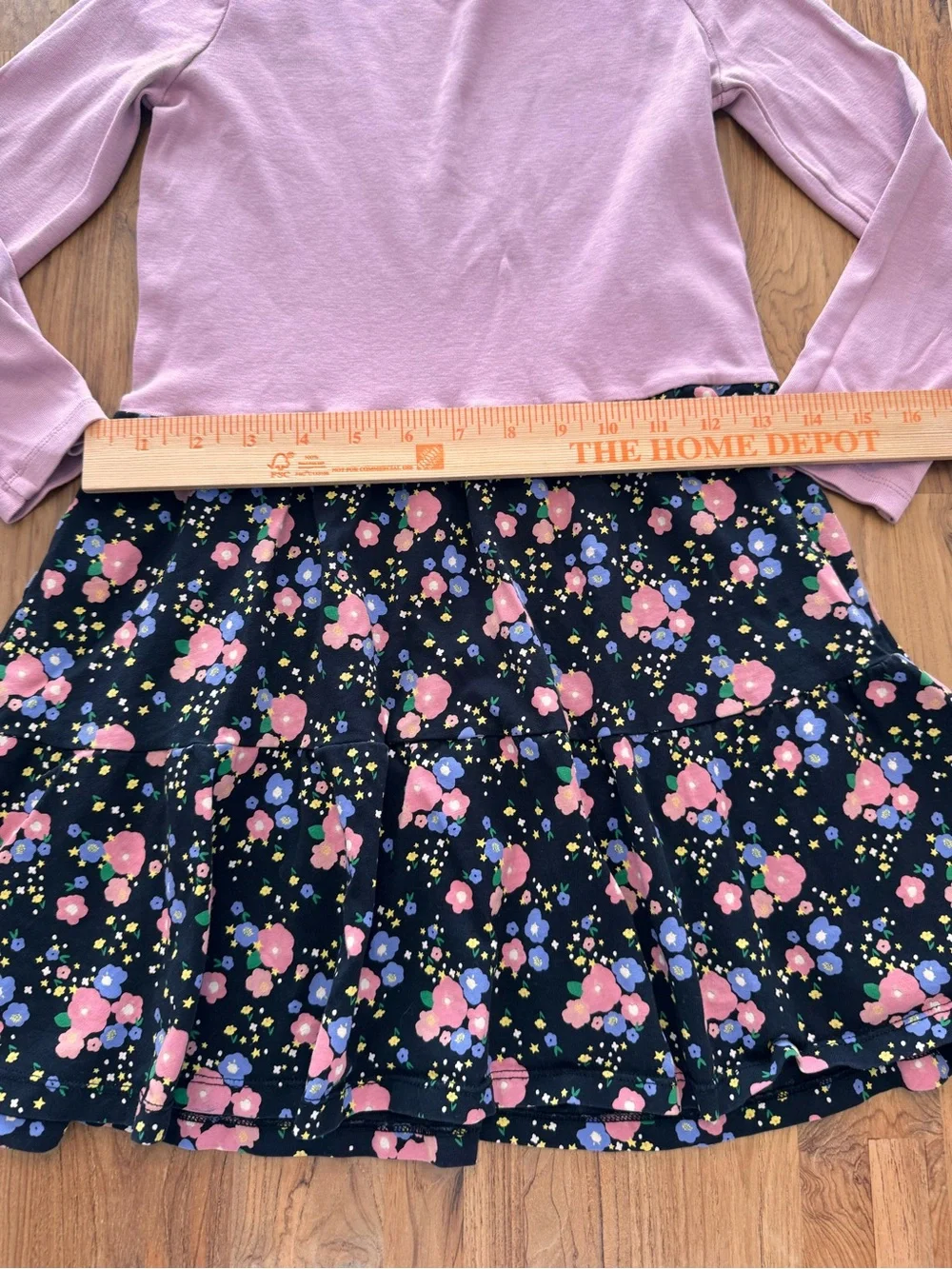 Tea Collection Dress Girls Size 10 Long Sleeve Pink Top Floral Skirt
